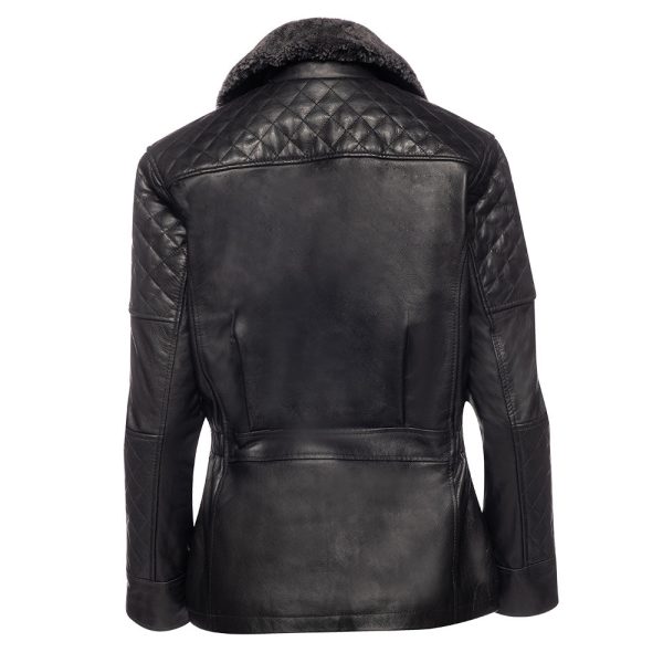 Sable Aviator Style Jacket With Shearling Collar - Image 2