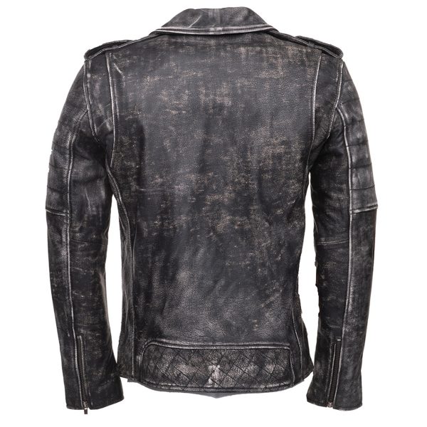 Miles stone wash biker leather jacket - Image 2