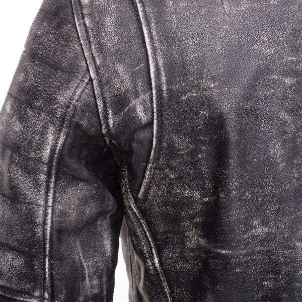 Miles stone wash biker leather jacket - Image 3