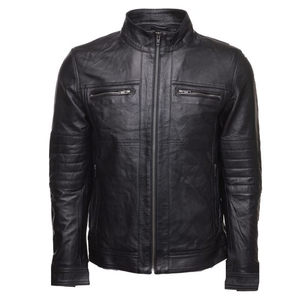 Wilder Black Leather Jacket With Removable Hoodie - Image 4