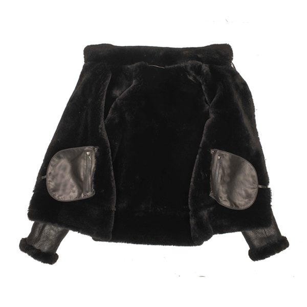 Lucas Black Aviator bomber shearling jacket with Hoodie - Image 6