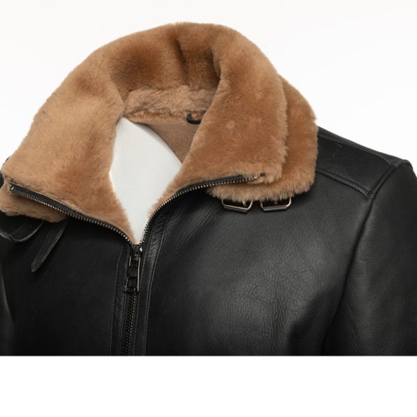 Viktor's black Aviator bomber shearling jacket - Image 6