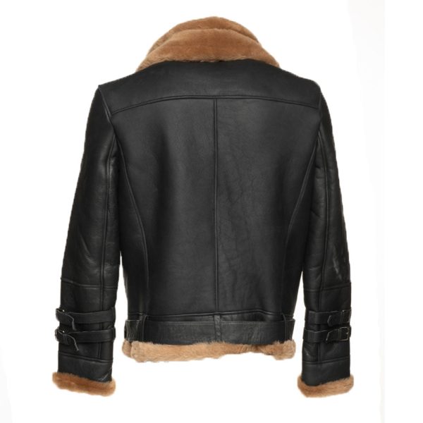 Viktor's black Aviator bomber shearling jacket - Image 8