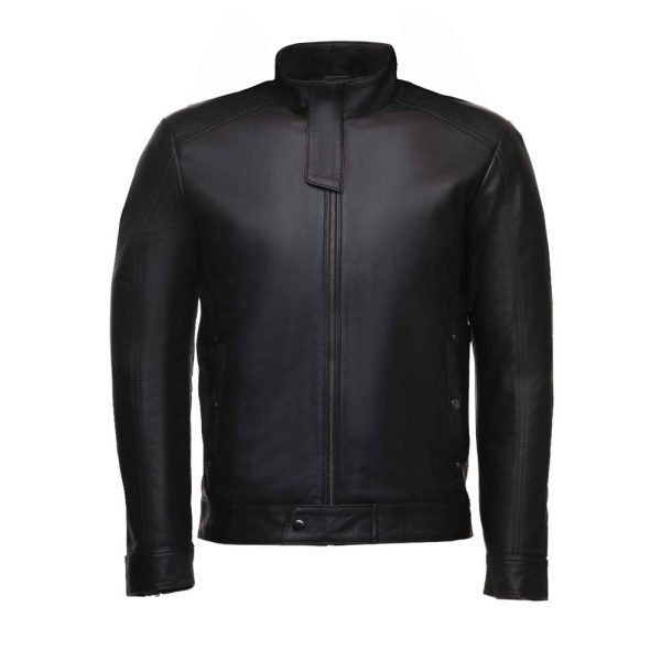 Asher plain Black Cafe Racer jacket - Image 4