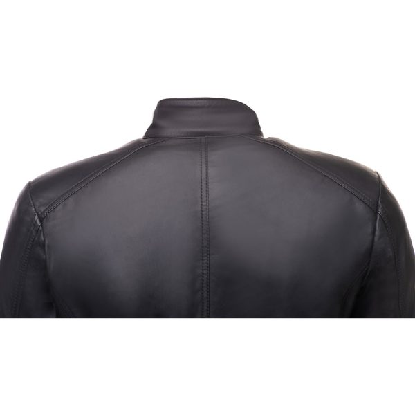 Asher plain Black Cafe Racer jacket - Image 2