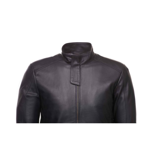 Asher plain Black Cafe Racer jacket - Image 3