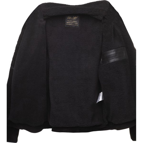 David black suede biker jacket with sherpa - Image 3