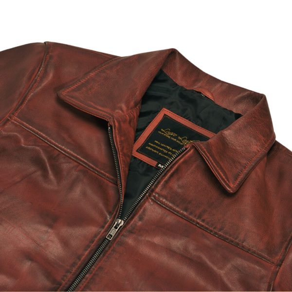 Boyd's Rust Leather Jacket with ribbed cuffs - Image 4