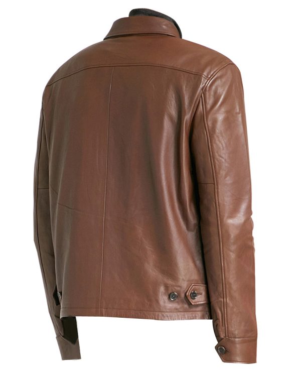 Pierre Brown Leather Jacket - Image 3