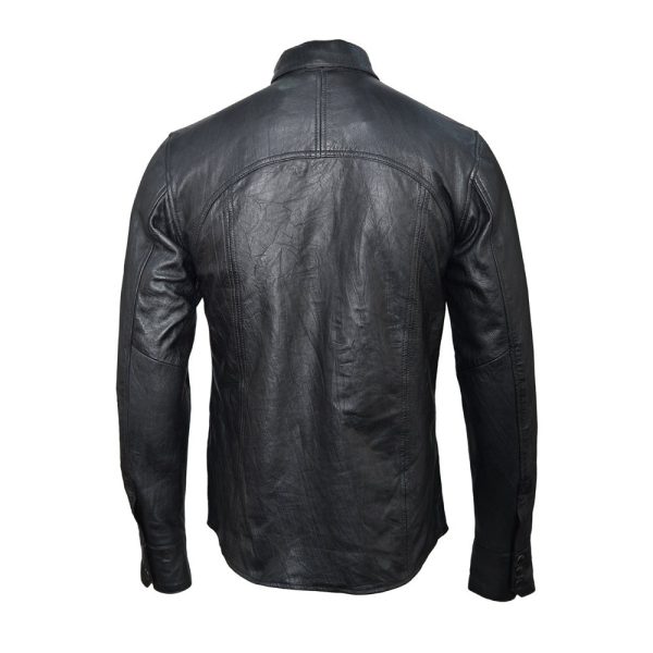 Classic Black Leather Shirt - Image 2