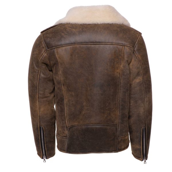 Carter's Distressed Biker bomber Shearling Jacket - Image 2