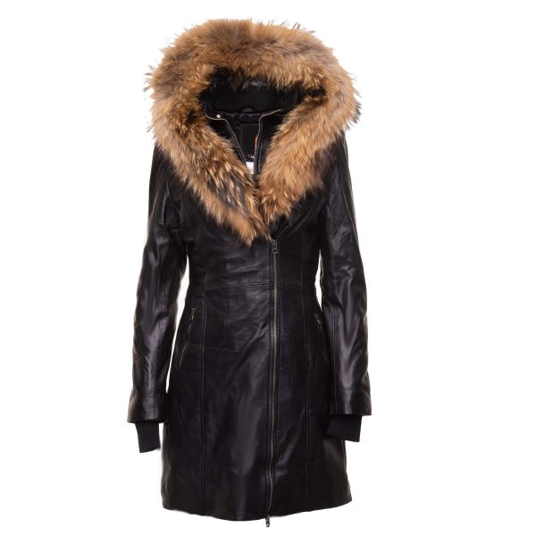 Ulva Fur Trimmed women's parka coat with Real fox fur hoodie - Image 2