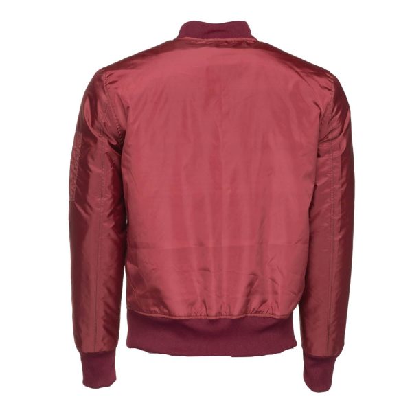 Archer's Maroon Nylon flight jacket with ribbed waist - Image 3