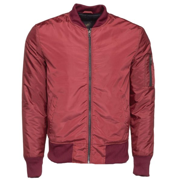 Archer's Maroon Nylon flight jacket with ribbed waist