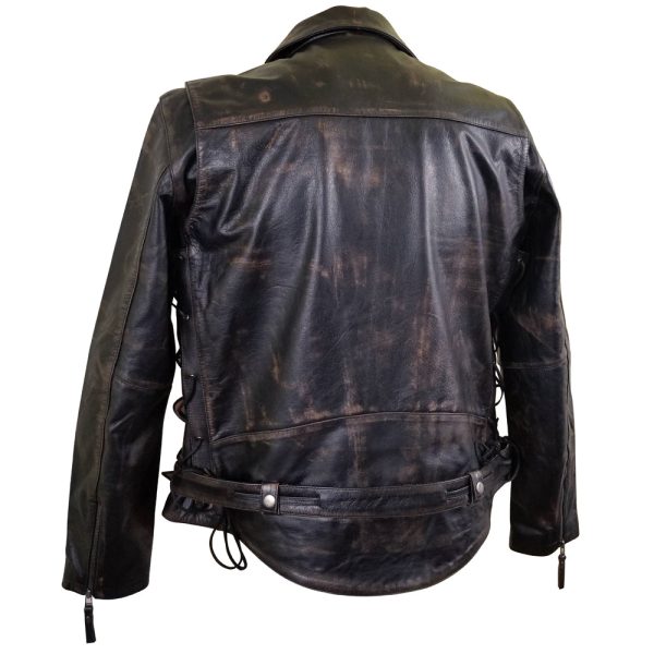 Arnold Schwarzenegger Terminator 2 Distressed Biker Leather Jacket - Image 2