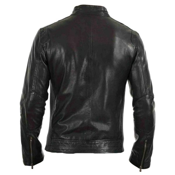 Arthur Classic Cafe racer Leather Jacket - Image 3