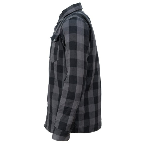 Grey armored motorcycle riding flannel shirt - Image 3