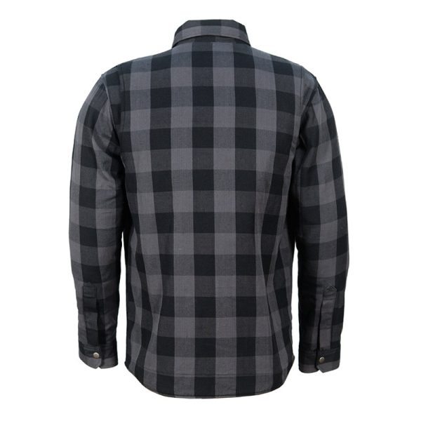 Grey armored motorcycle riding flannel shirt - Image 2