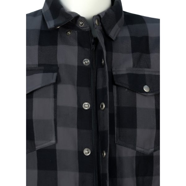 Grey armored motorcycle riding flannel shirt - Image 5