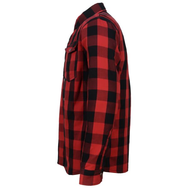 Red Moto Rider armored motorcycle flannel shirt - Image 3