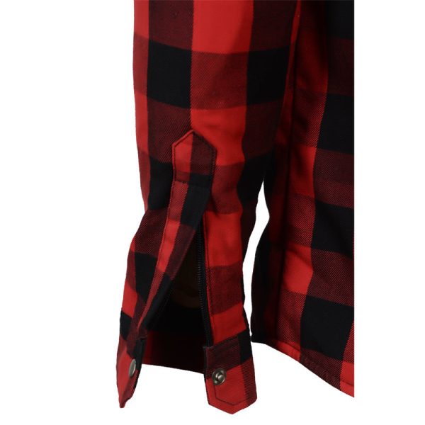 Red Moto Rider armored motorcycle flannel shirt - Image 5