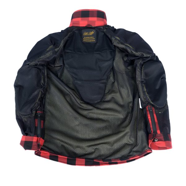 Red Moto Rider armored motorcycle flannel shirt - Image 6