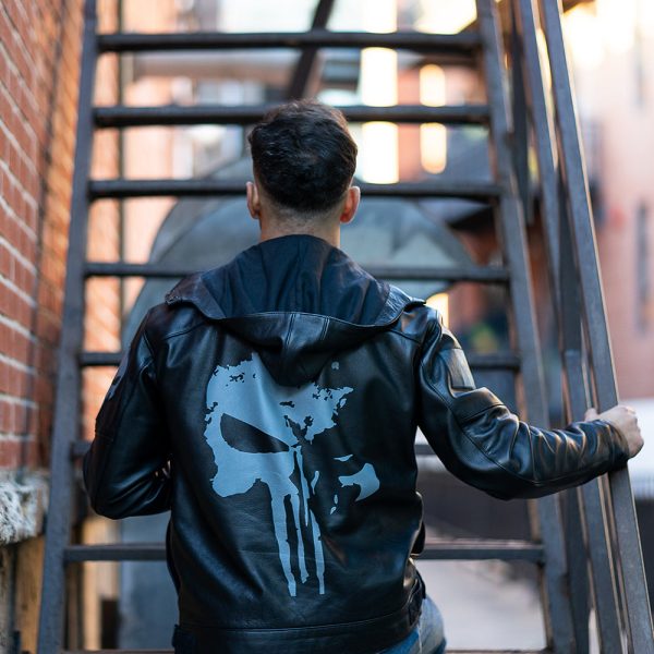 Punisher's motorcycle leather jacket - Image 4