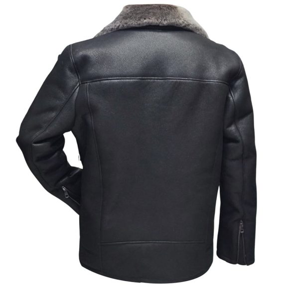 Drake's Black Shearling Car coat - Image 2