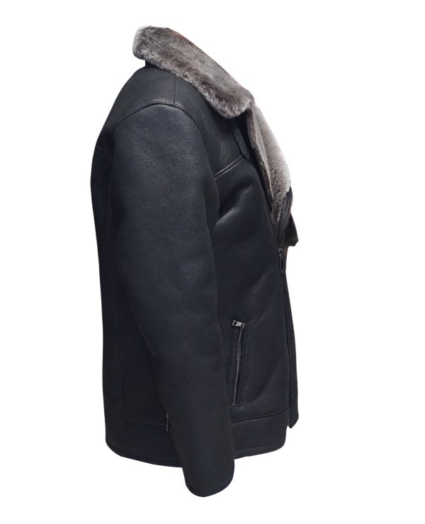 Drake's Black Shearling Car coat - Image 3