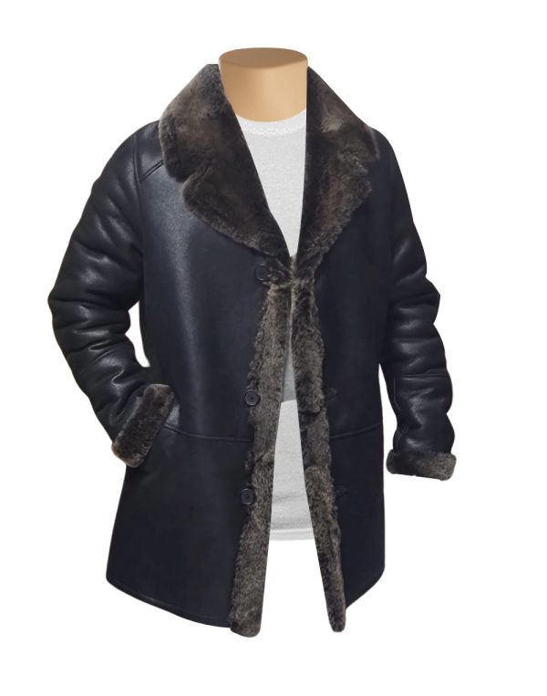 Hal Park's Black Traditional shearling sheepskin coat - Image 4