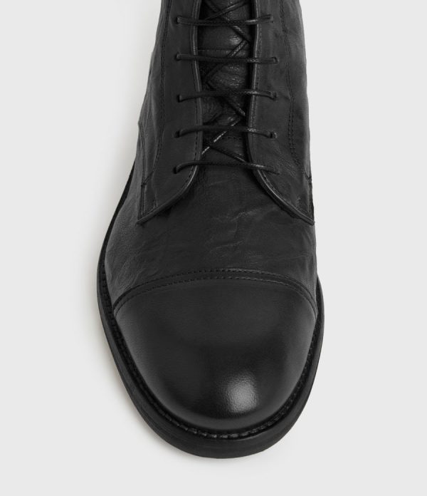 Harland black leather boots for men