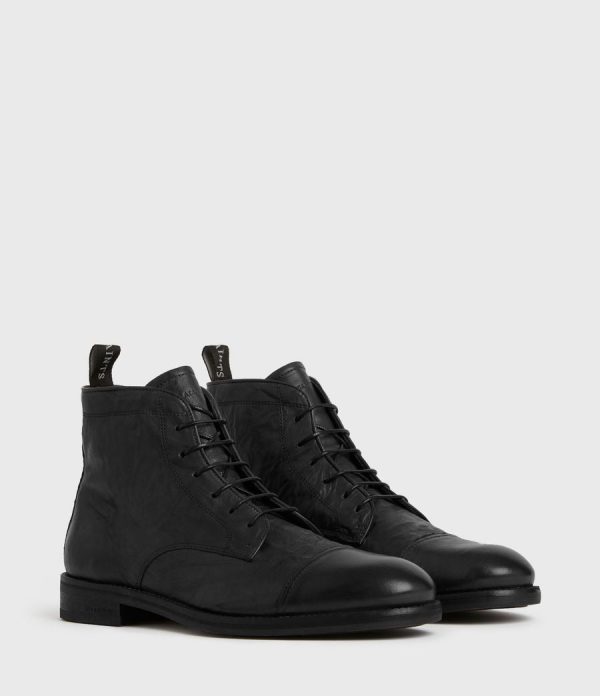 Harland black leather boots for men - Image 4