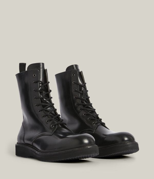 Shaw black leather boots for men - Image 4