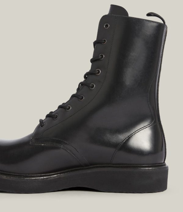 Shaw black leather boots for men - Image 3