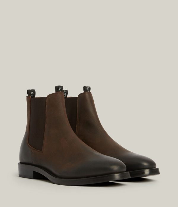 Eli brown leather boots for men - Image 4