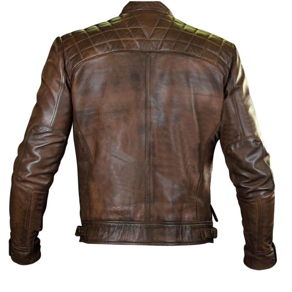 Roan Distressed Brown moto leather jacket - Image 2