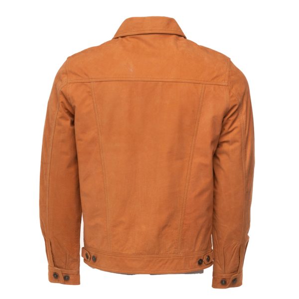 Trucker Shirt Tan Nubuck Leather jacket - Image 2