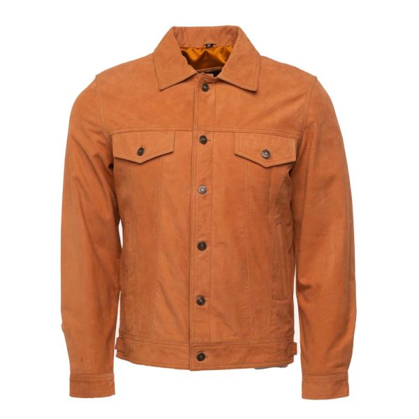 Trucker Shirt Tan Nubuck Leather jacket