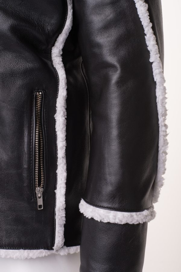 Harry's Sherpa Leather jacket with double collar - Image 5