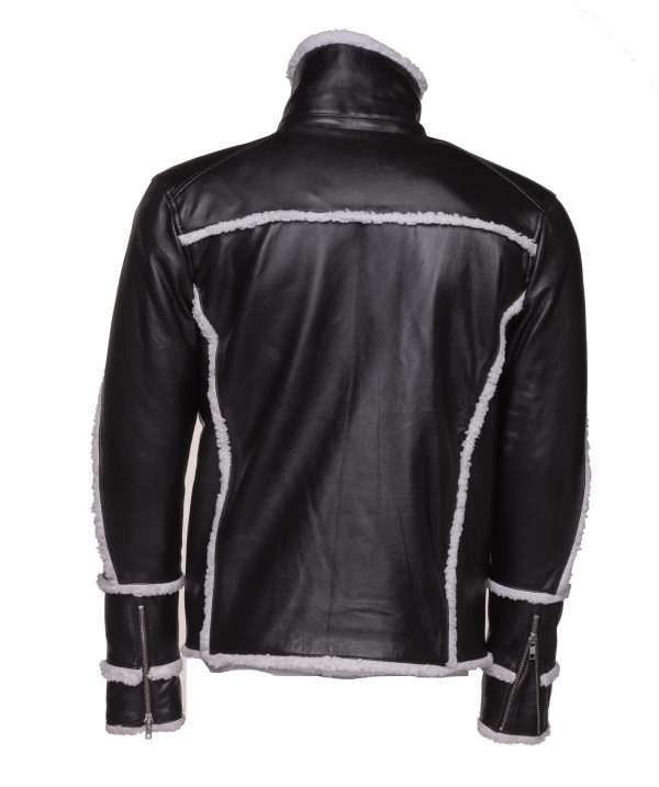 Harry's Sherpa Leather jacket with double collar - Image 6