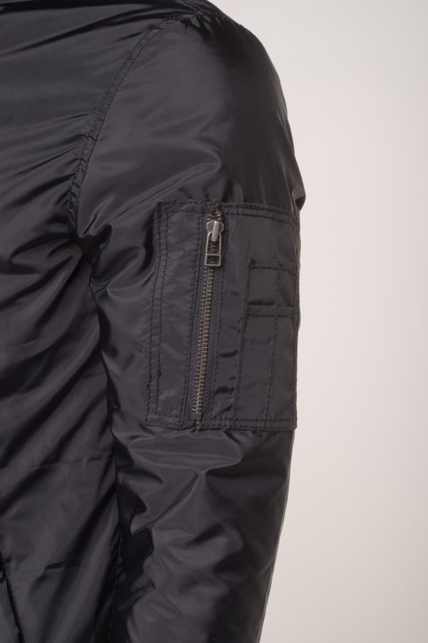 Allan's black Nylon flight jacket with ribbed waist - Image 3