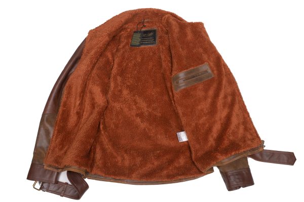 Vintage Brown Sherpa lined Leather jacket with D pocket - Image 7