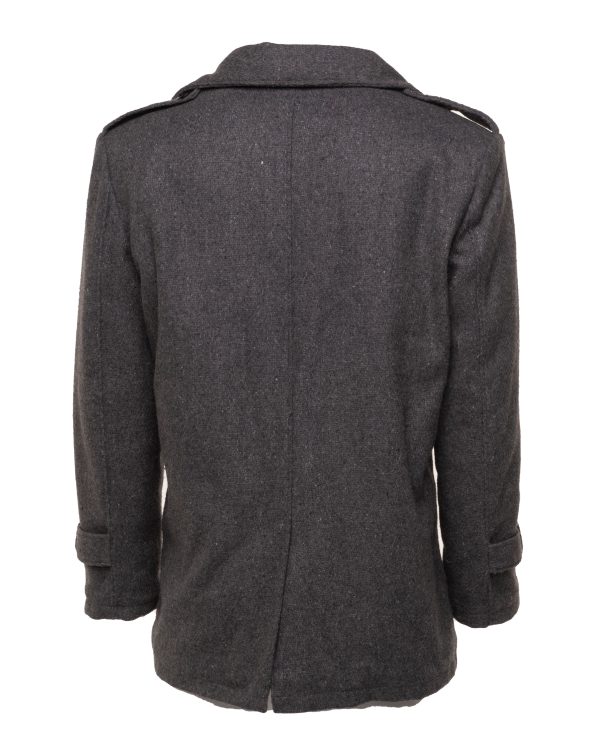 Deon John's Grey wool coat with epaulettes - Image 3