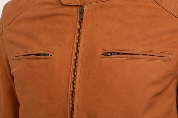 Steve's nubuck leather plain moto style jacket - Image 3