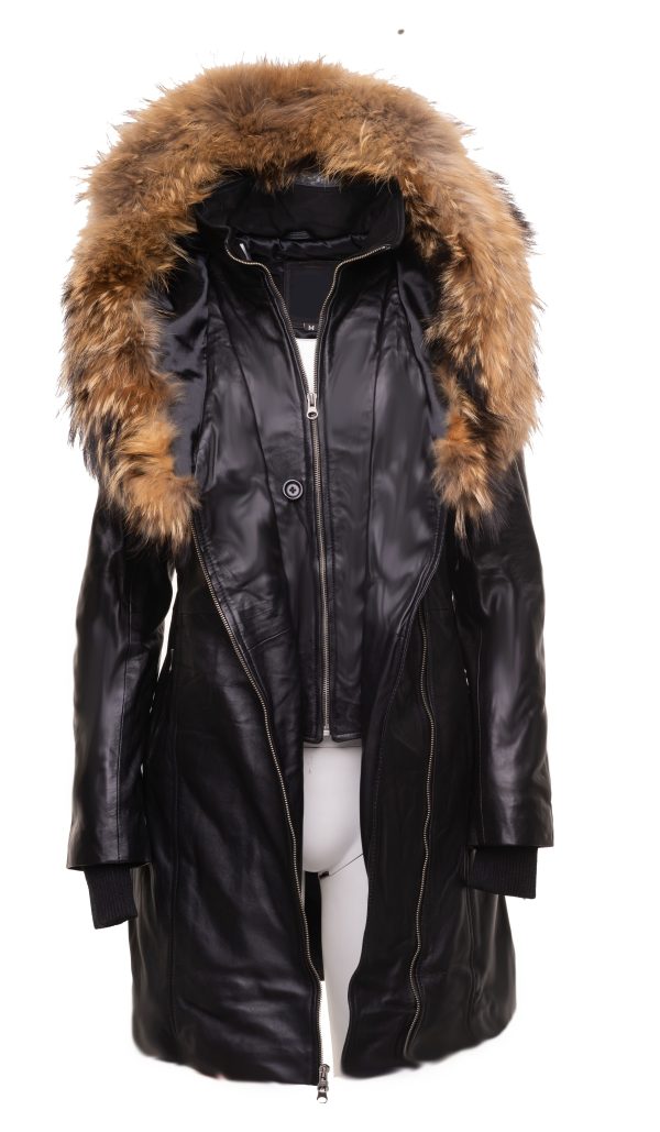 Ulva Fur Trimmed women's parka coat with Real fox fur hoodie - Image 3