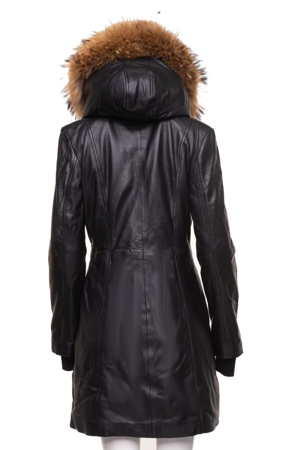 Ulva Fur Trimmed women's parka coat with Real fox fur hoodie - Image 4