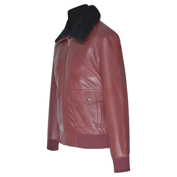 Justin's Burgundy A2 Bomber jacket - Image 3