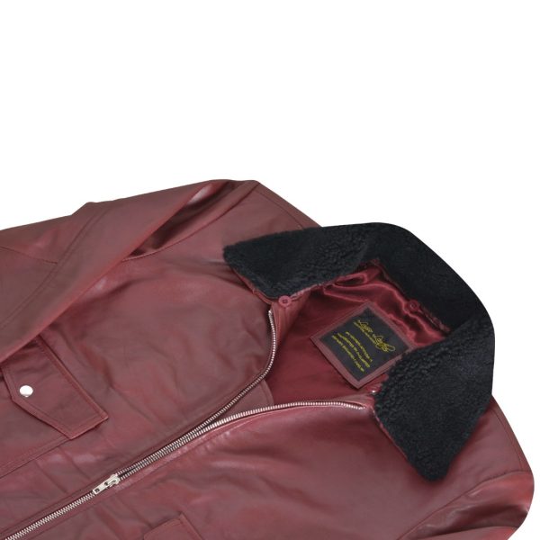 Justin's Burgundy A2 Bomber jacket - Image 5