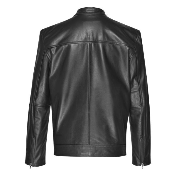 Bandit Black Cafe Racer Heavy Leather Jacket - Image 2