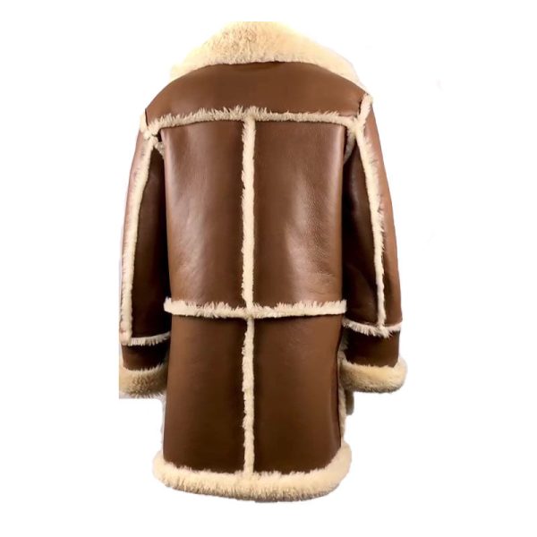 Brock's Brown shearling overcoat - Image 7